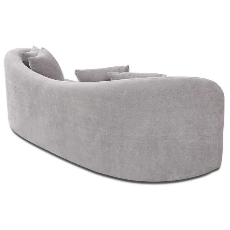 Canapé bouclé Hanar Mid Century Modern de luxe à dossier incurvé et ajusté