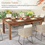 Table à manger en bois de 180 cm pour 6 à 8 personnes avec pieds épais en bois massif