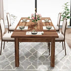 Table à manger en bois de 180 cm pour 6 à 8 personnes avec pieds épais en bois massif