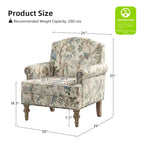 Fauteuil d'appoint clouté gris / Ferme – Une place, pieds en bois