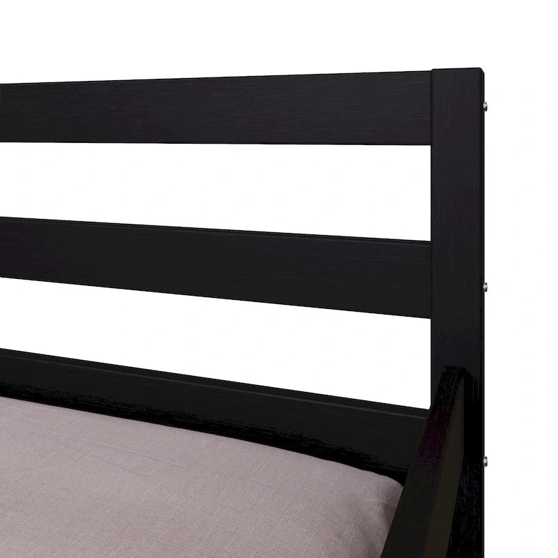 Lit de repos double multicolore avec tiroir gigogne, bois d'hévéa
