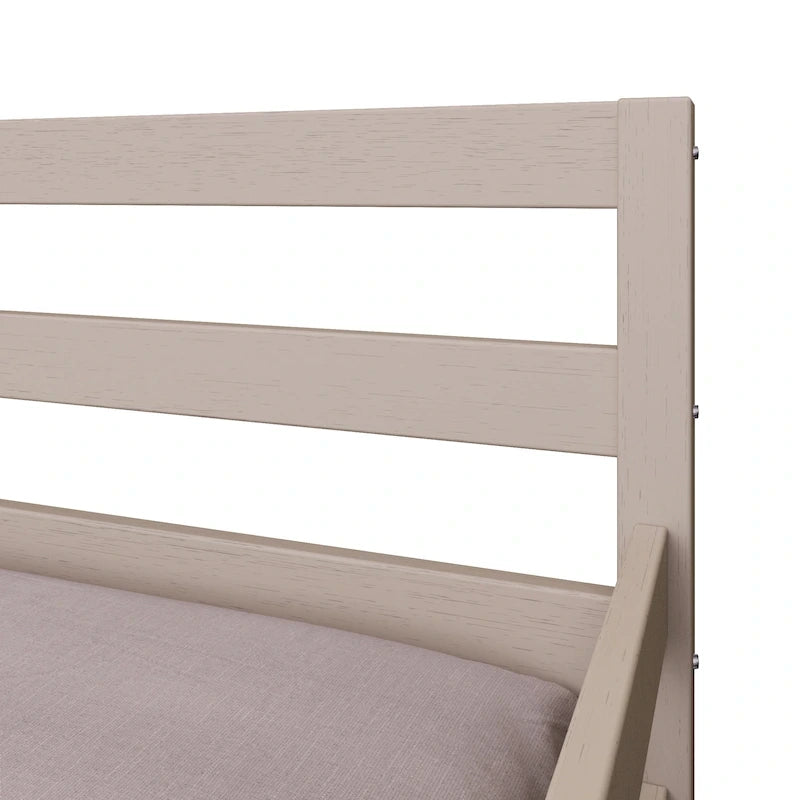 Lit de repos double multicolore avec tiroir gigogne, bois d'hévéa