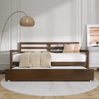 Lit de repos double multicolore avec tiroir gigogne, bois d'hévéa