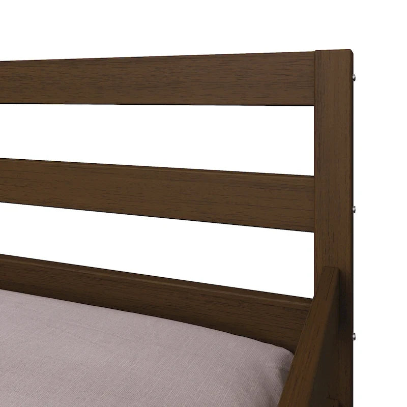 Lit de repos double multicolore avec tiroir gigogne, bois d'hévéa