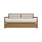 Lit de repos double multicolore avec tiroir gigogne, bois d'hévéa