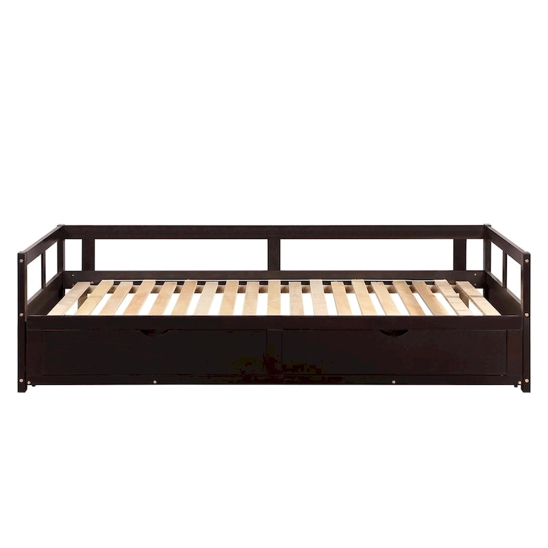 Lit de repos extensible avec deux tiroirs