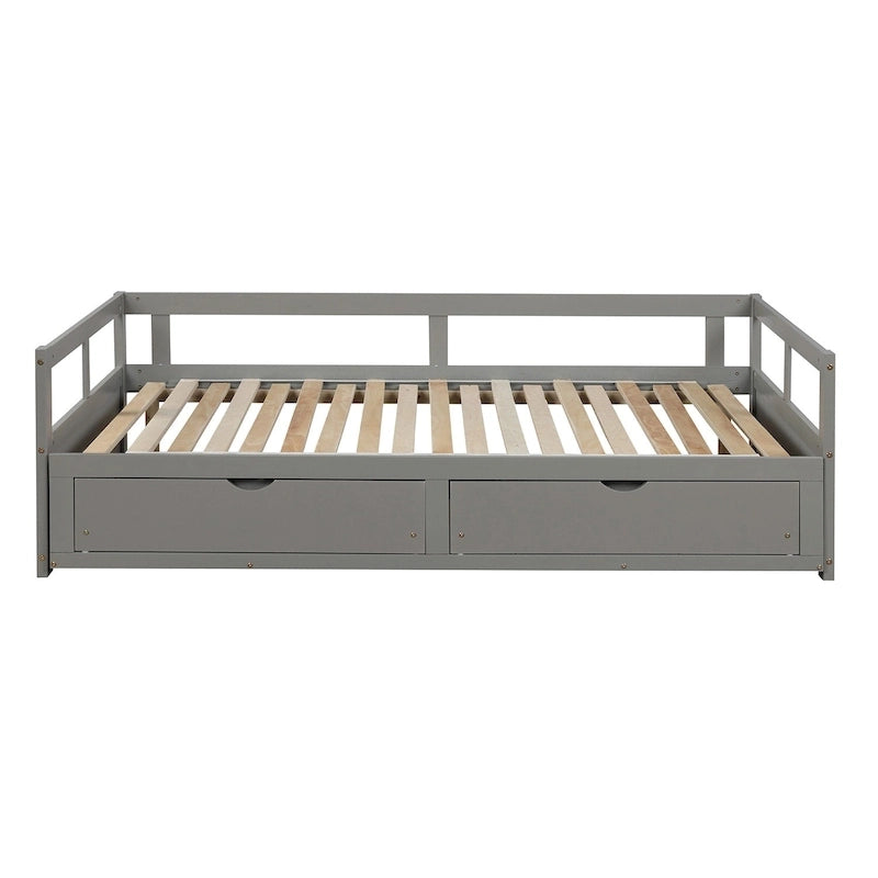 Lit de repos extensible avec deux tiroirs