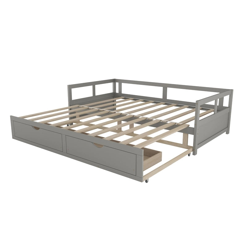 Lit de repos extensible avec deux tiroirs