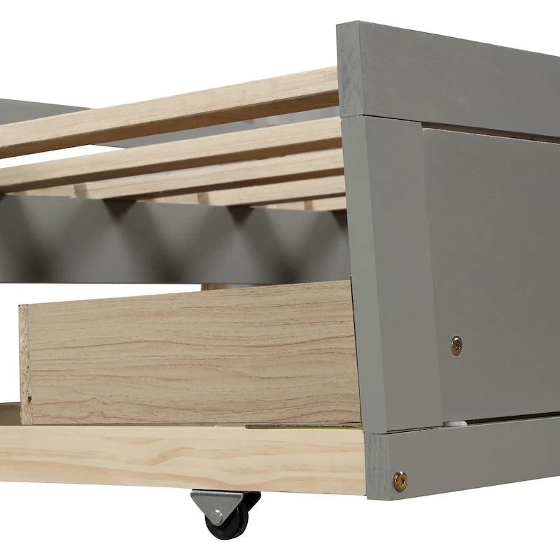Lit de repos extensible avec deux tiroirs