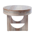 Table basse ovale en faux marbre marron – Style géométrique contemporain