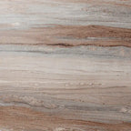 Table basse ovale en faux marbre marron – Style géométrique contemporain