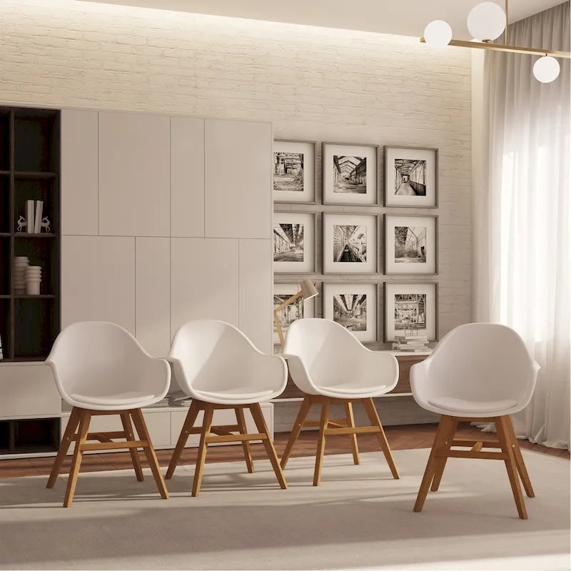 Ensemble de salle à manger 7 pièces en bois certifié FSC blanc/noir pour 6 personnes