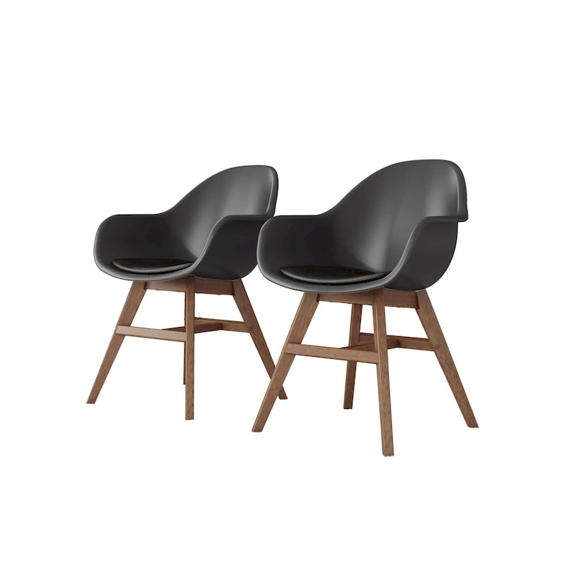 Ensemble de salle à manger 7 pièces en bois certifié FSC blanc/noir pour 6 personnes