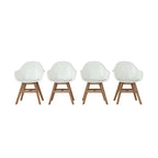 Ensemble de salle à manger 7 pièces en bois certifié FSC blanc/noir pour 6 personnes