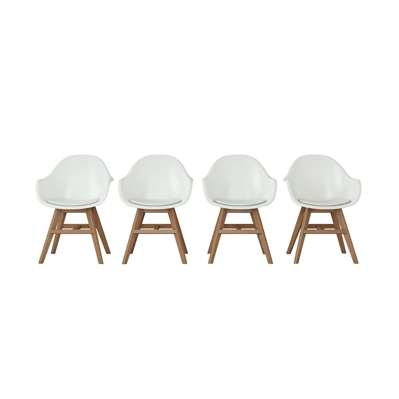 Ensemble de salle à manger 7 pièces en bois certifié FSC blanc/noir pour 6 personnes