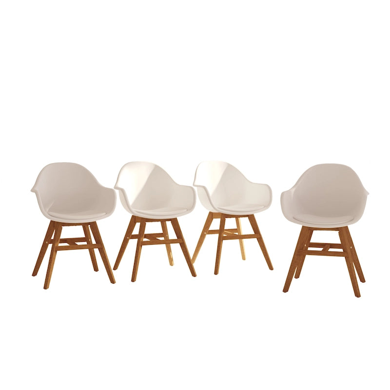 Ensemble de salle à manger 7 pièces en bois certifié FSC blanc/noir pour 6 personnes
