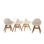 Ensemble de salle à manger 7 pièces en bois certifié FSC blanc/noir pour 6 personnes