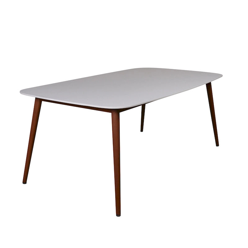 Ensemble de salle à manger 7 pièces en bois certifié FSC blanc/noir pour 6 personnes
