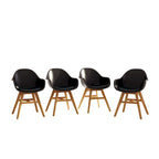 Ensemble de salle à manger 7 pièces en bois certifié FSC blanc/noir pour 6 personnes