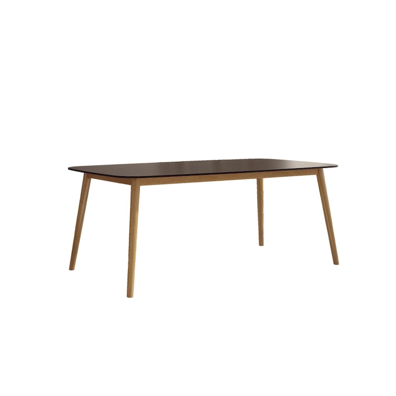 Ensemble de salle à manger 7 pièces en bois certifié FSC blanc/noir pour 6 personnes