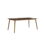 Ensemble de salle à manger 7 pièces en bois certifié FSC blanc/noir pour 6 personnes