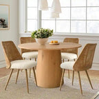 Chaise de salle à manger tapissée en tissu (lot de 4)