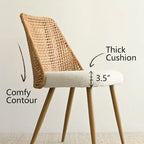 Chaise de salle à manger tapissée en tissu (lot de 4)