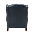Fauteuil à oreilles 1 place en cuir véritable, garniture cloutée – Camel / Bordeaux / Bleu marine / Marron / Noir