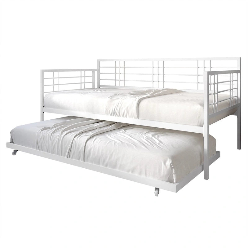 Lit de repos rustique double multicolore avec tiroir gigogne