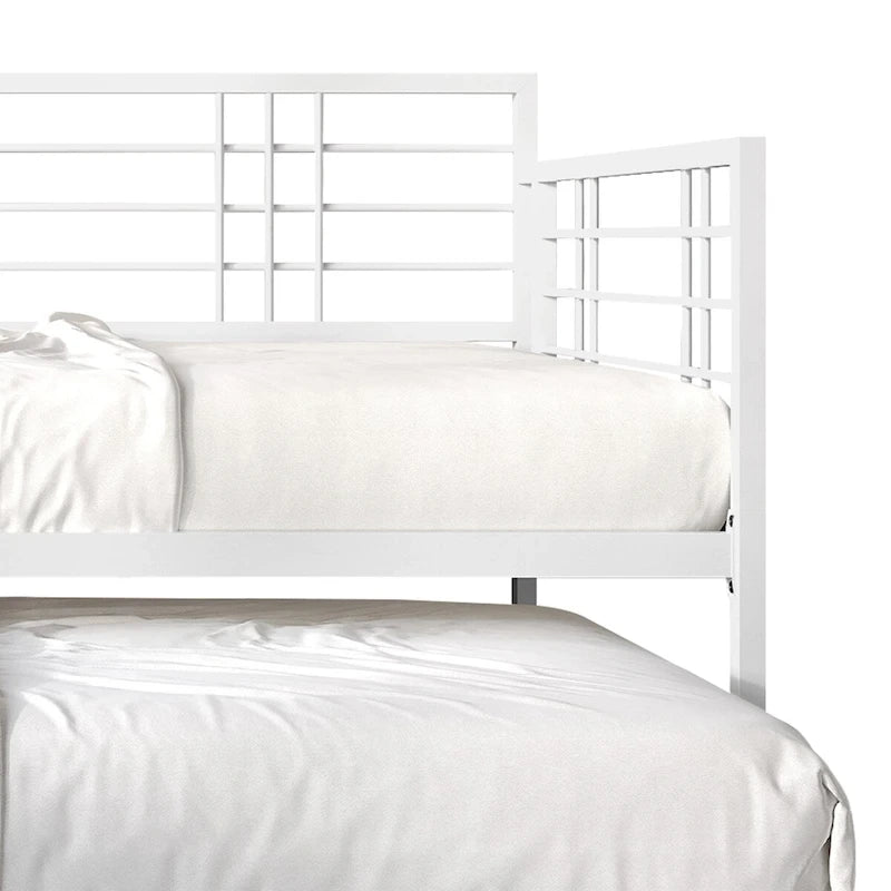 Lit de repos rustique double multicolore avec tiroir gigogne