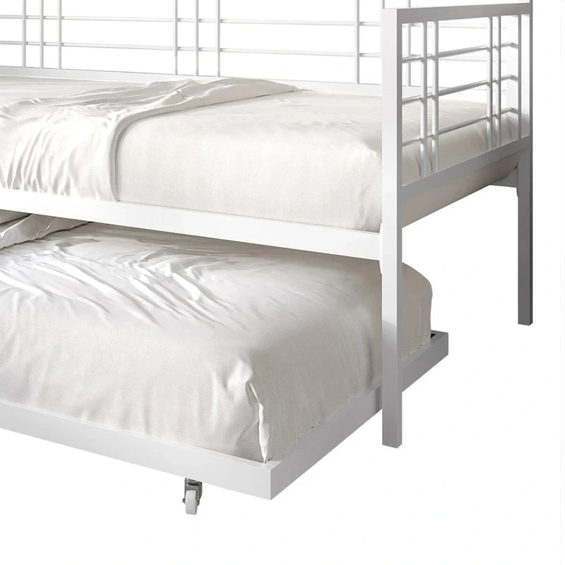 Lit de repos rustique double multicolore avec tiroir gigogne