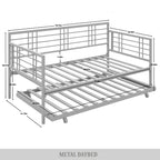 Lit de repos rustique double multicolore avec tiroir gigogne