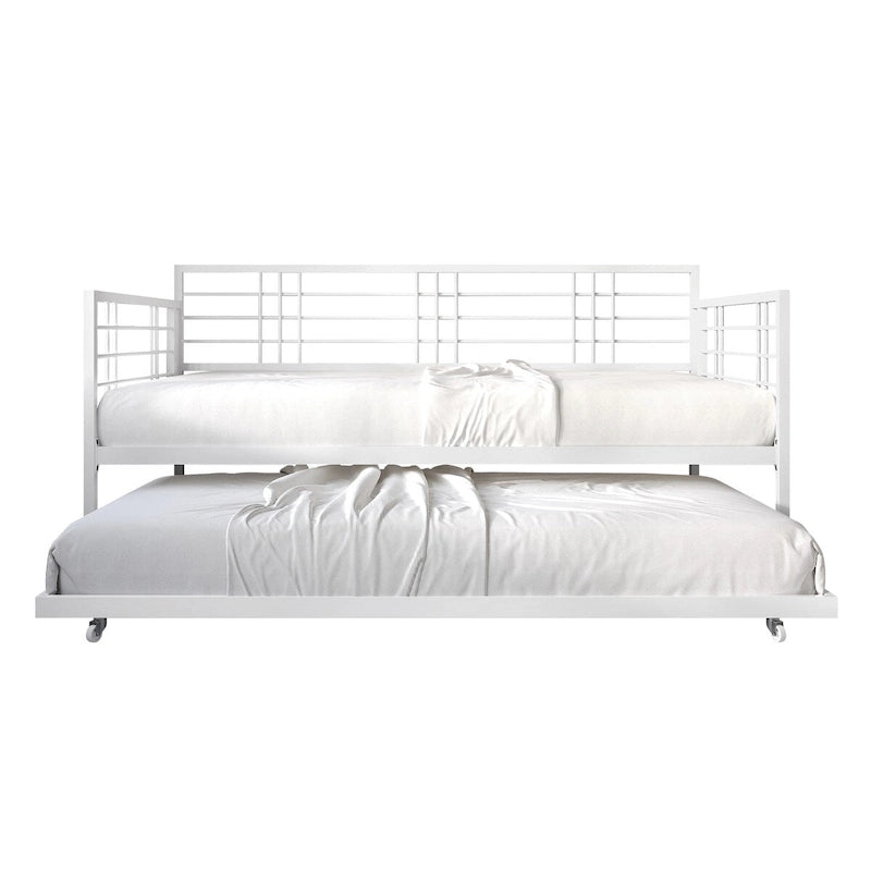 Lit de repos rustique double multicolore avec tiroir gigogne