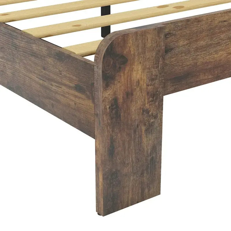 Cadre de lit plateforme en bois grand lit pour chambre à coucher
