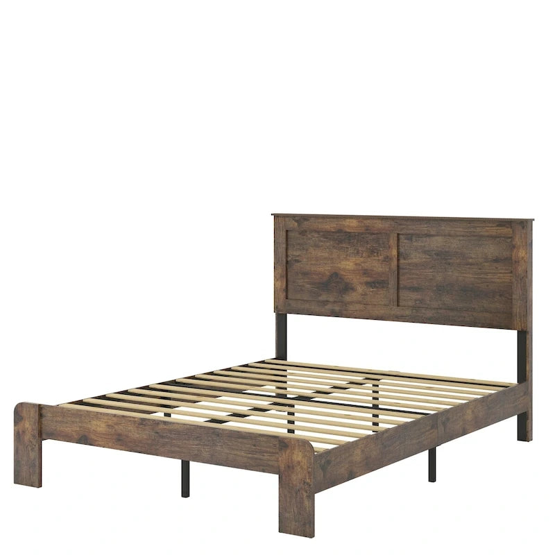 Cadre de lit plateforme en bois grand lit pour chambre à coucher