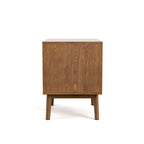 Ensemble de chambre 3 pièces Midcentury en bouclette et bois de noyer – Grand lit/Très grand lit/Lit double