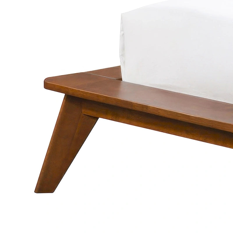 Ensemble de chambre 3 pièces Midcentury en bouclette et bois de noyer – Grand lit/Très grand lit/Lit double