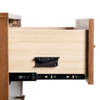 Ensemble de chambre 3 pièces Midcentury en bouclette et bois de noyer – Grand lit/Très grand lit/Lit double