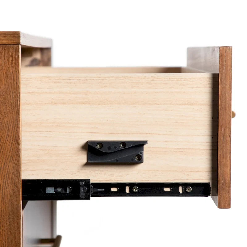 Ensemble de chambre 3 pièces Midcentury en bouclette et bois de noyer – Grand lit/Très grand lit/Lit double
