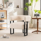 Fauteuil d'appoint individuel en velours Teddy Rembourré, fauteuil moderne d'angle rembourré en bouclette pour salon et chambre