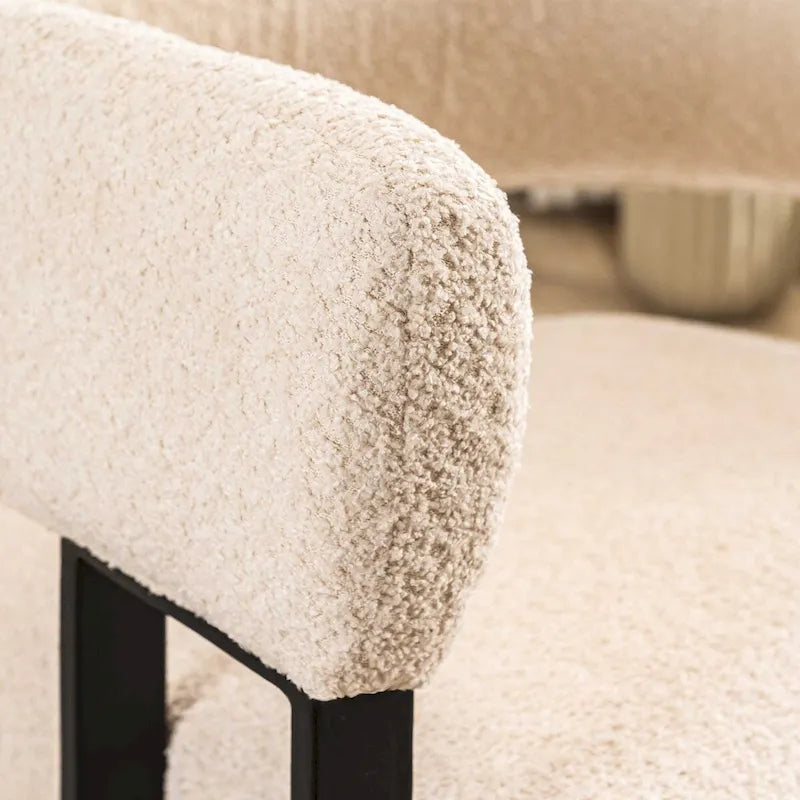 Fauteuil d'appoint individuel en velours Teddy Rembourré, fauteuil moderne d'angle rembourré en bouclette pour salon et chambre