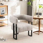 Fauteuil d'appoint individuel en velours Teddy Rembourré, fauteuil moderne d'angle rembourré en bouclette pour salon et chambre