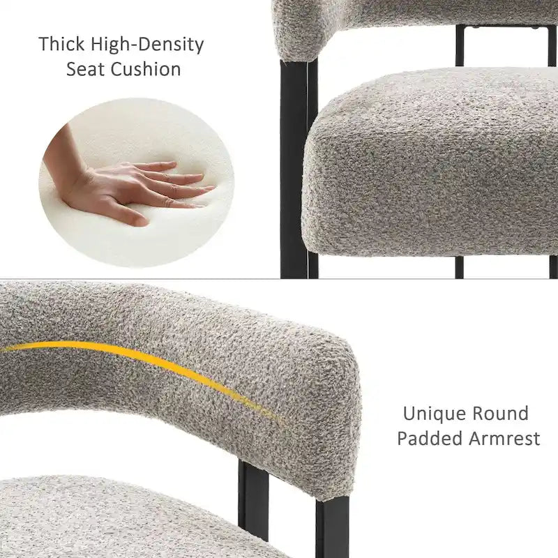 Fauteuil d'appoint individuel en velours Teddy Rembourré, fauteuil moderne d'angle rembourré en bouclette pour salon et chambre