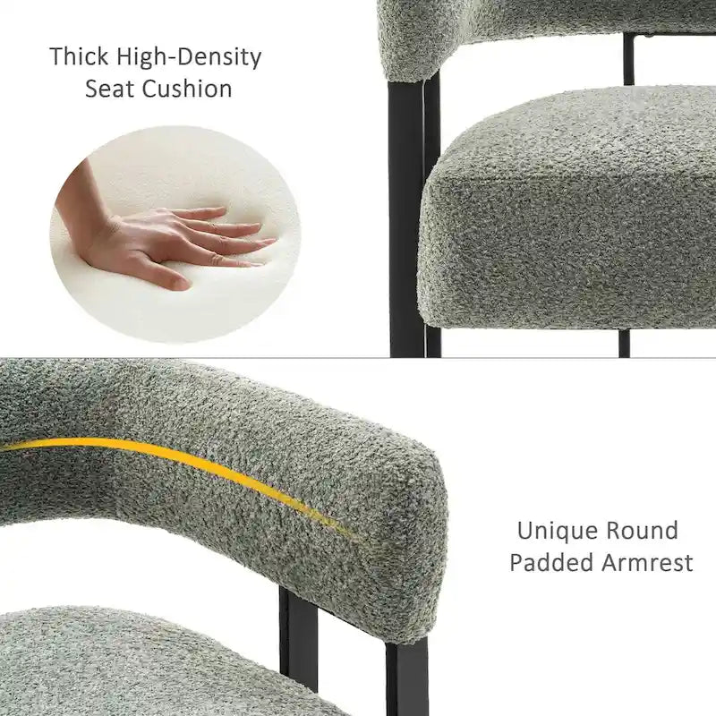 Fauteuil d'appoint individuel en velours Teddy Rembourré, fauteuil moderne d'angle rembourré en bouclette pour salon et chambre