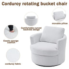 Fauteuil pivotant en velours côtelé moderne, lot de 1