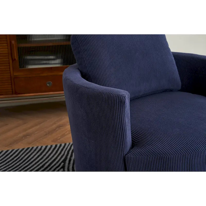 Fauteuil pivotant en velours côtelé moderne, lot de 1