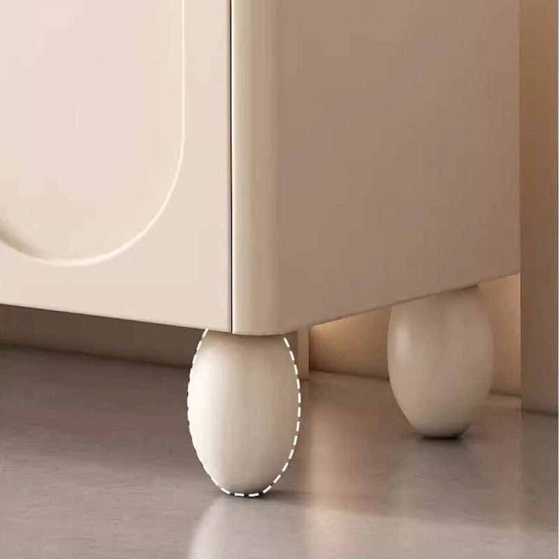 Meuble TV blanc cassé avec portes cintrées, 78 po.