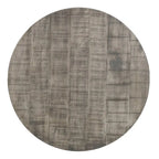 Table basse ronde de 36 pouces, forme tambour artisanale, bois de manguier avec finition gris olive