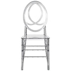 Chaise de salle à manger moderne en acrylique Phoenix, chaise de fête transparente empilable, chaise en acrylique cristallin pour événements et mariages